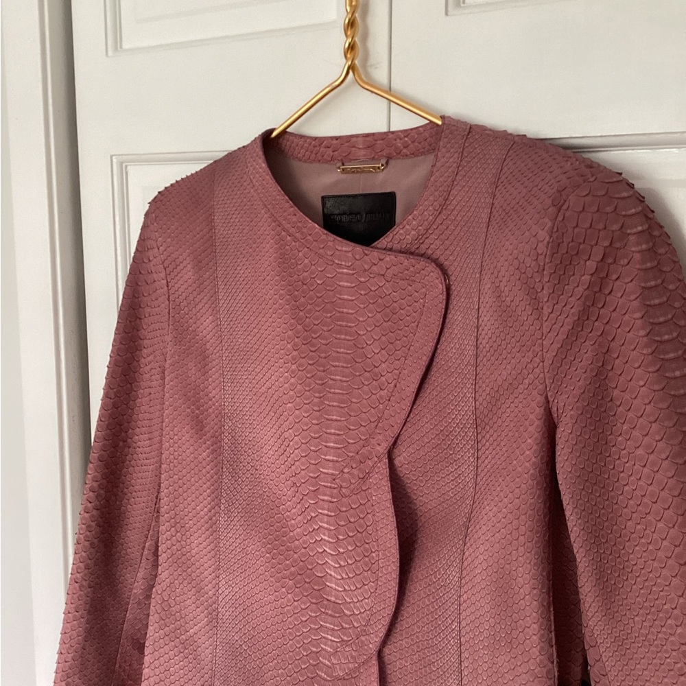 Giorgio Armani 100% Python Leather Pink Blazer Ja… - image 7